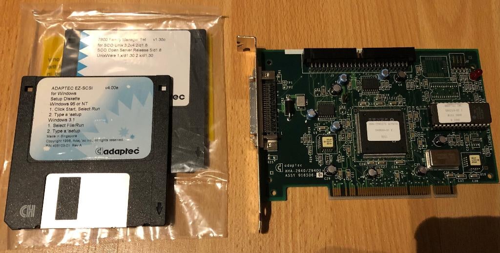 Adaptec AHA-2940/2940U Ultra Scsi controller PCI (bulk_2), Computers en Software, Ophalen, Intern, SCSI, Zo goed als nieuw