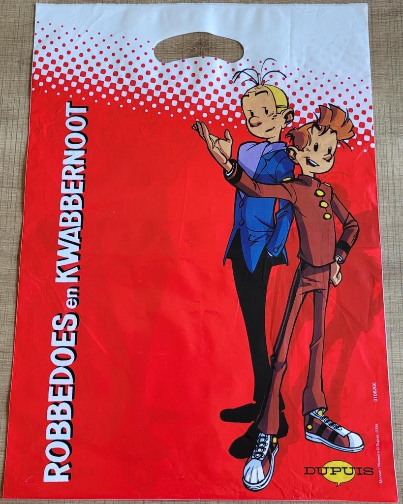 Robbedoes en Kwabbernoot: plastic tasje, Verzamelen, Ophalen of Verzenden, Guust of Robbedoes, Gebruikt, Gebruiksvoorwerp