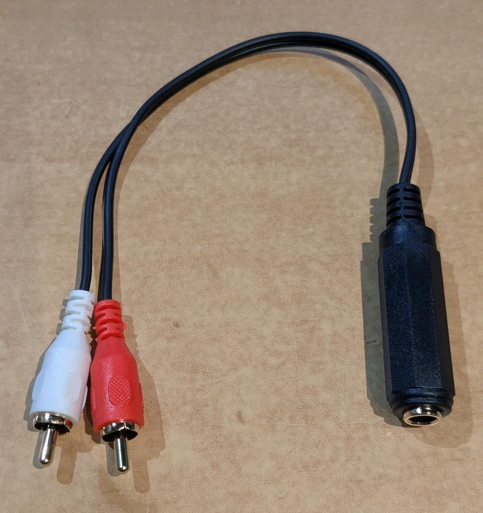 Câble répartiteur plaqué or Jack 6,35mm fem. / 2 x  RCA mâle, Enlèvement ou Envoi, Neuf