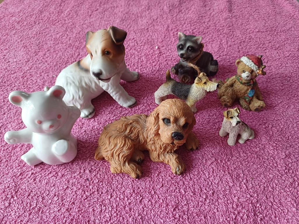 lot de posture chien et nounours, Collections, Statues & Figurines, Enlèvement ou Envoi, Comme neuf, Animal