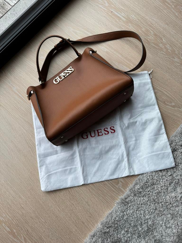 Handtas Guess cognac, Ophalen of Verzenden, Zo goed als nieuw, Bruin, Handtas