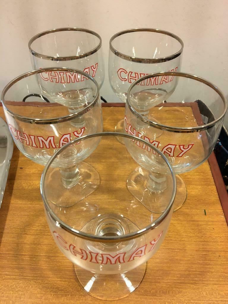 5 CHIMAY glazen, Ophalen, Nieuw, Bierglas