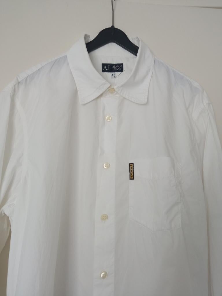 Armani Jeans wit overhemd Misura XL Athletic Department nieu, Armani Jeans, Wit, Ophalen of Verzenden, Zo goed als nieuw