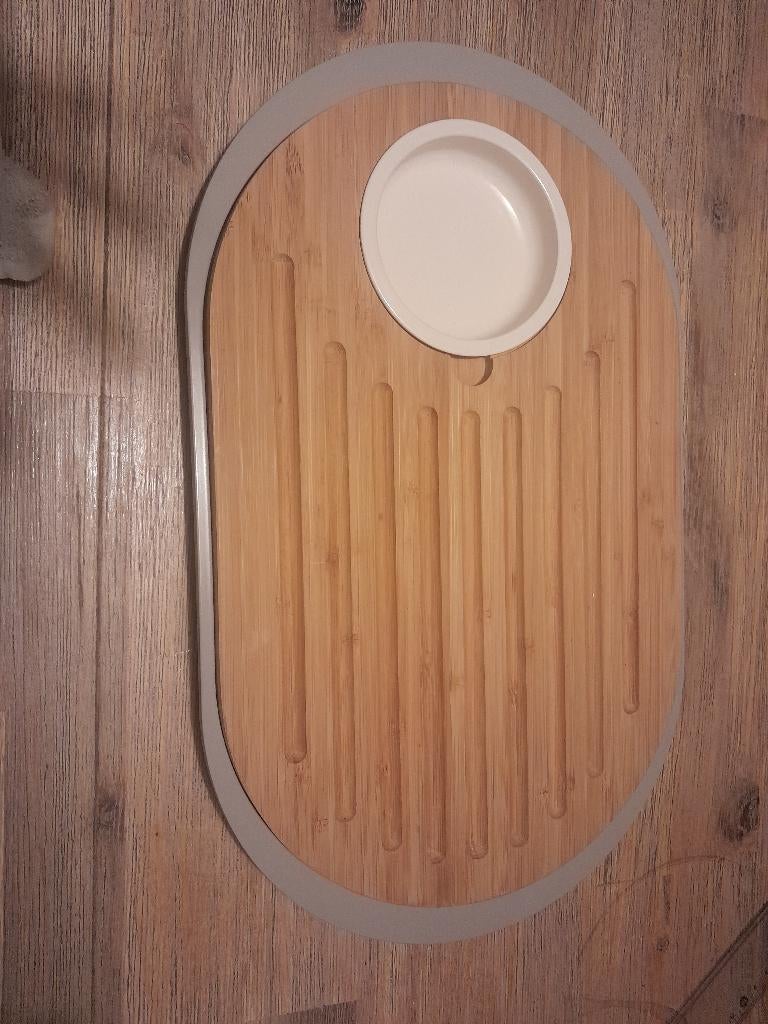Tapas plank met dienblad, Ophalen, Zo goed als nieuw, Ovaal, Hout