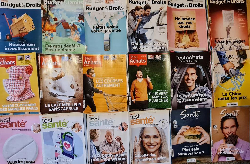 Magazines édités par Test-Achats : Test-Achats, Test Sante e, Enlèvement, Utilisé, Autres types
