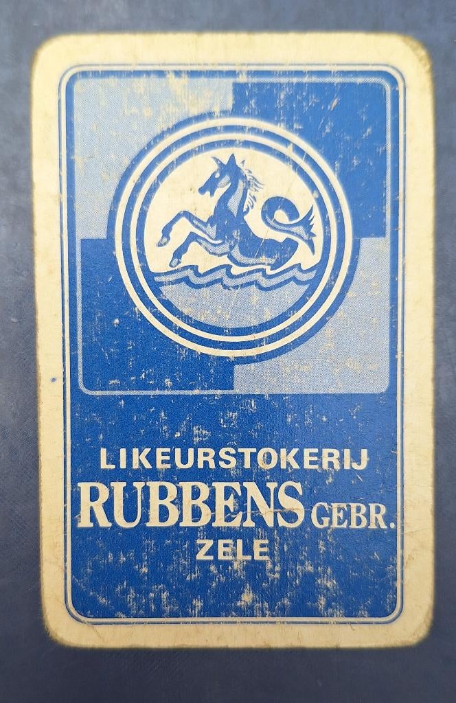 Carte à jouer Zele — Distillerie de liqueur Rubbens, blue_63, Enlèvement ou Envoi, Utilisé, Carte(s) à jouer