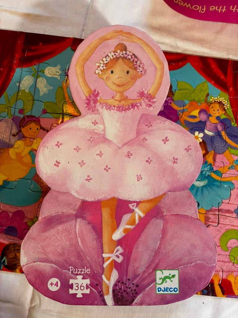 Puzzle Djeco Ballerine, Ophalen, 10 tot 50 stukjes, Gebruikt
