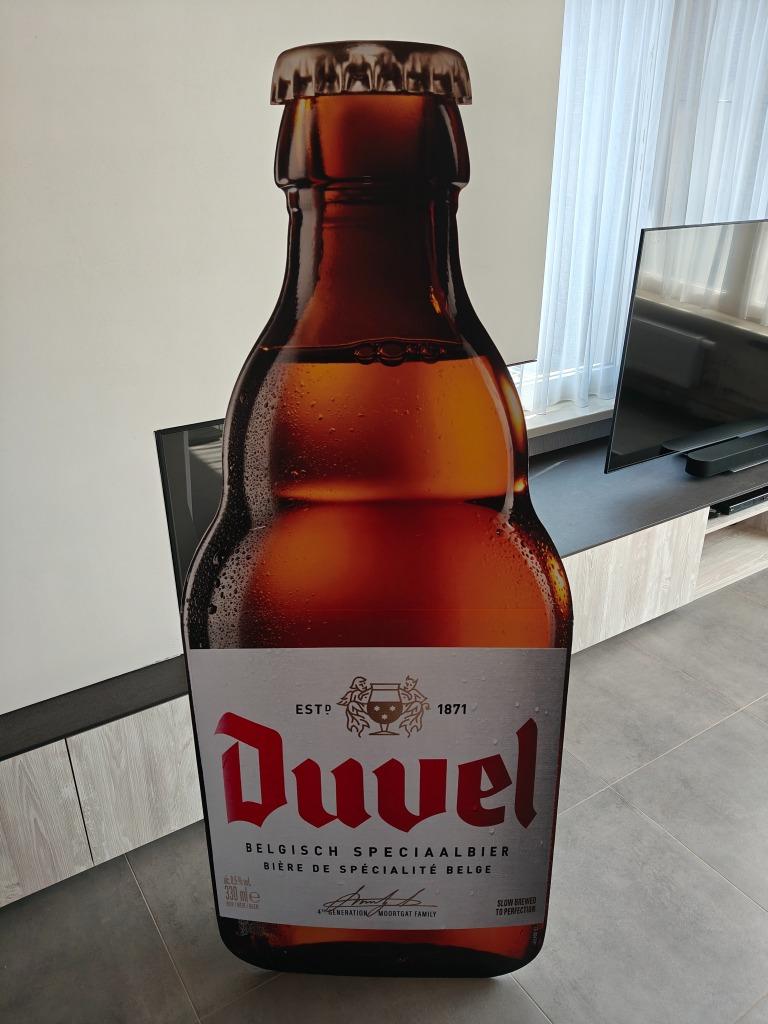 Duvel fles en paneel in karton, Enlèvement, Comme neuf, Panneau, Plaque ou Plaquette publicitaire, Duvel