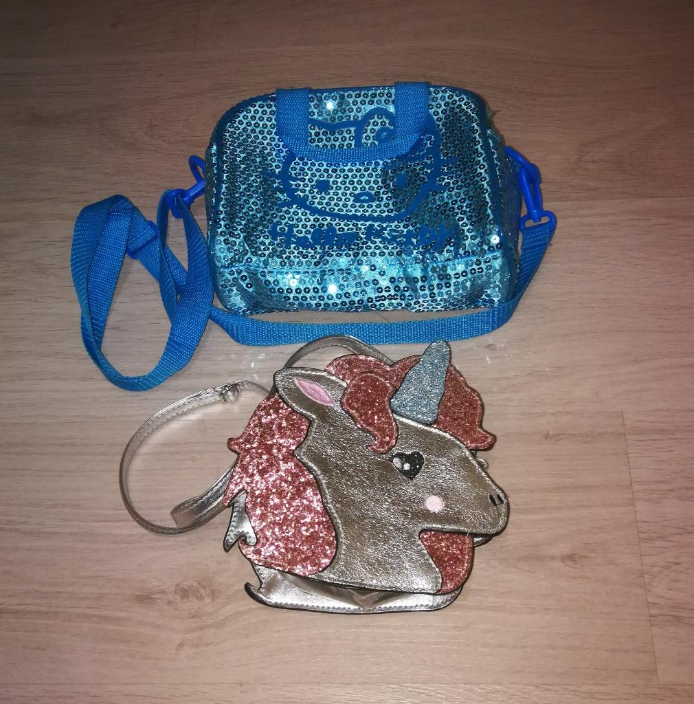2 handtasjes - Hello Kitty & eenhoorn, Ophalen of Verzenden, Zo goed als nieuw