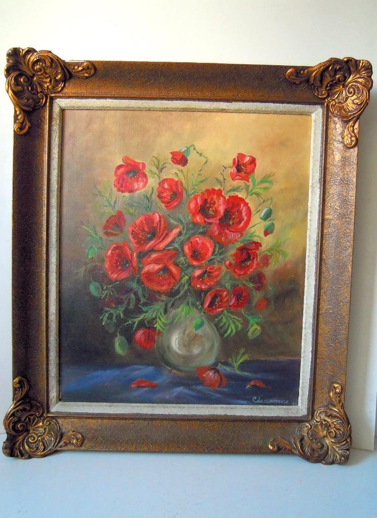 Gesigneerd stilleven met klaprozen  /  papavers, Ophalen