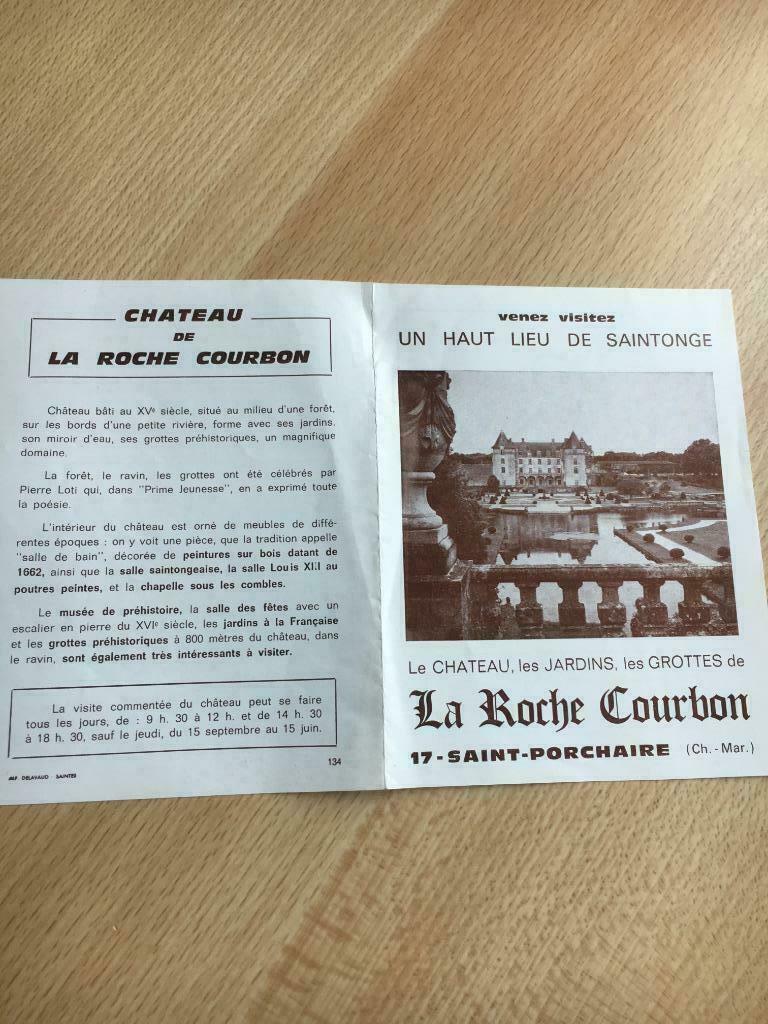 vintage toeristische folder "Chateau de la roche Courbon", Ophalen of Verzenden, Zo goed als nieuw, Overige onderwerpen, Foto