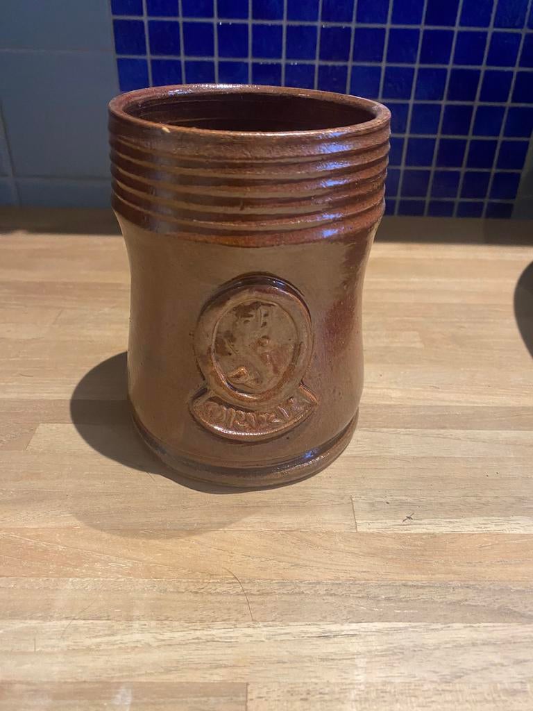 Chope Orval neuf en grès 33cl brun signé, Enlèvement ou Envoi