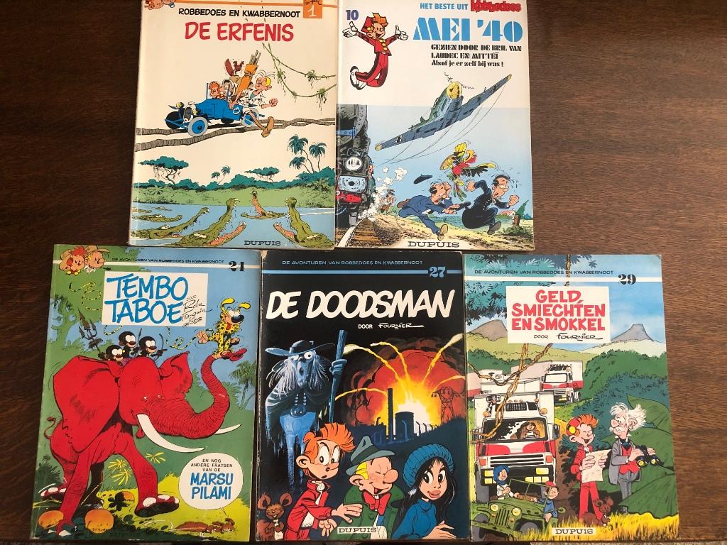 Robbedoes en Kwabbernoot - 5 strips, Ophalen of Verzenden
