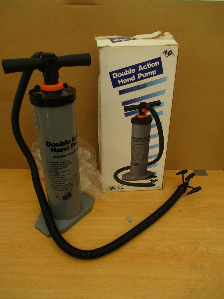 double action hand pomp voor luchtbed, boot, zwembad spullen, Caravans en Kamperen, Kampeergereedschap, Nieuw, Ophalen of Verzenden