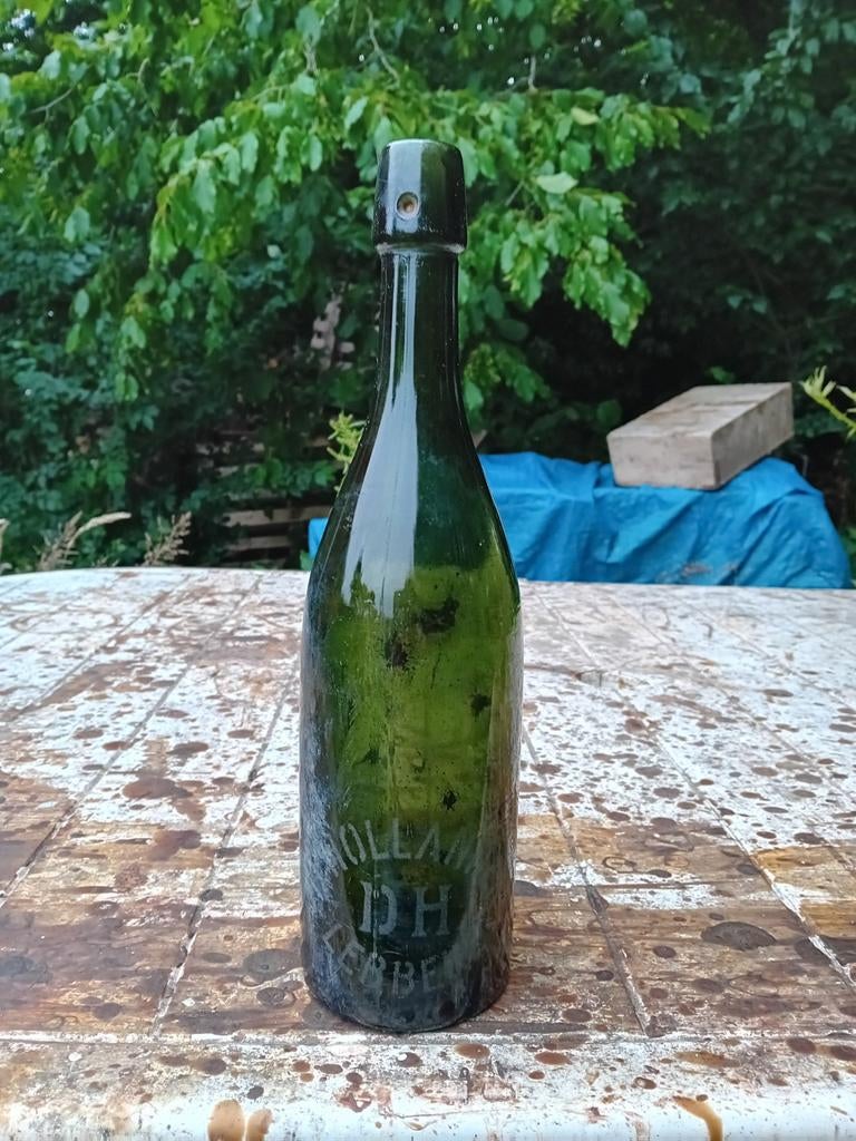 Oude vintage bierfles brouwerij D'hollander Lebbeke, Verzamelen, Ophalen of Verzenden, Gebruikt