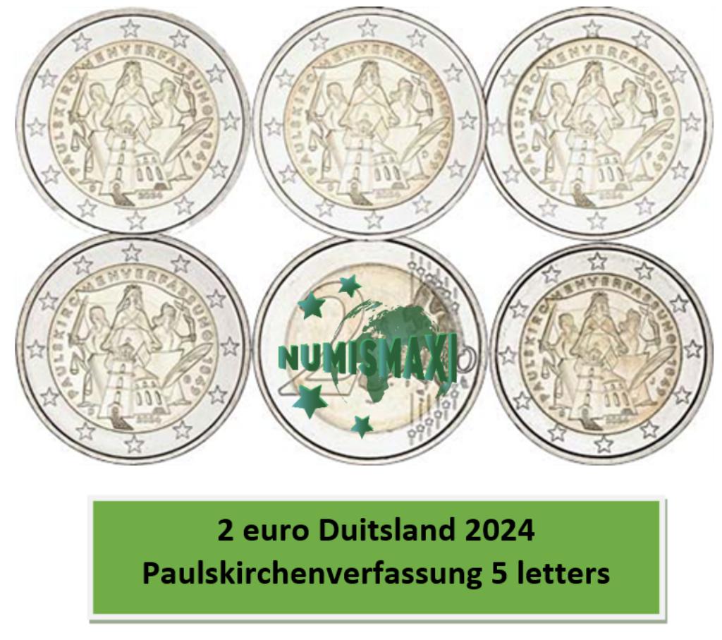 2 euros Allemagne 2024 Paulskirchenverfassung 5 lettres, Enlèvement ou Envoi, Allemagne, 2 euros