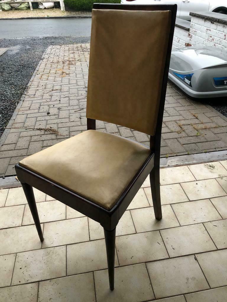 5 chaises vintage salle à manger, Bois, Comme neuf, Brun, Cinq, Six Chaises ou plus