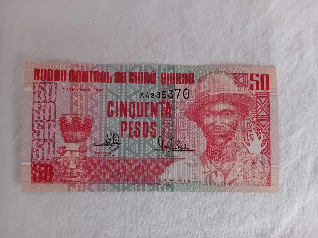 Bankbiljet, Guinee-Bissau, 50 pesos, 1990 nieuw, Ophalen of Verzenden, Los biljet