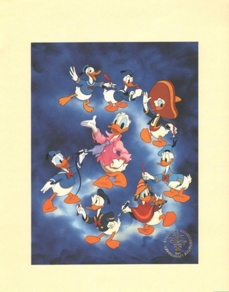 Lithographie commémorative exclusive : modèles Donald Duck., Enlèvement ou Envoi, Neuf, Walt Disney