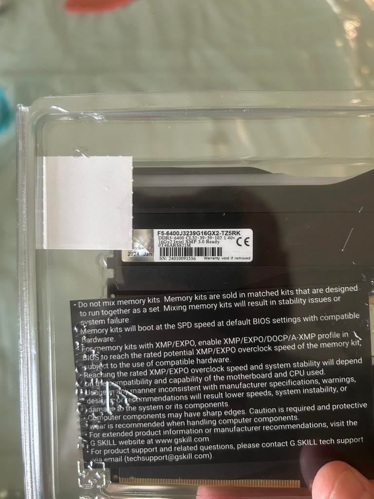 Intel i9 14900k + 32Gb Ram ddr5 + carte mère, 32 GB, Comme neuf, 4 Ghz ou plus, Enlèvement