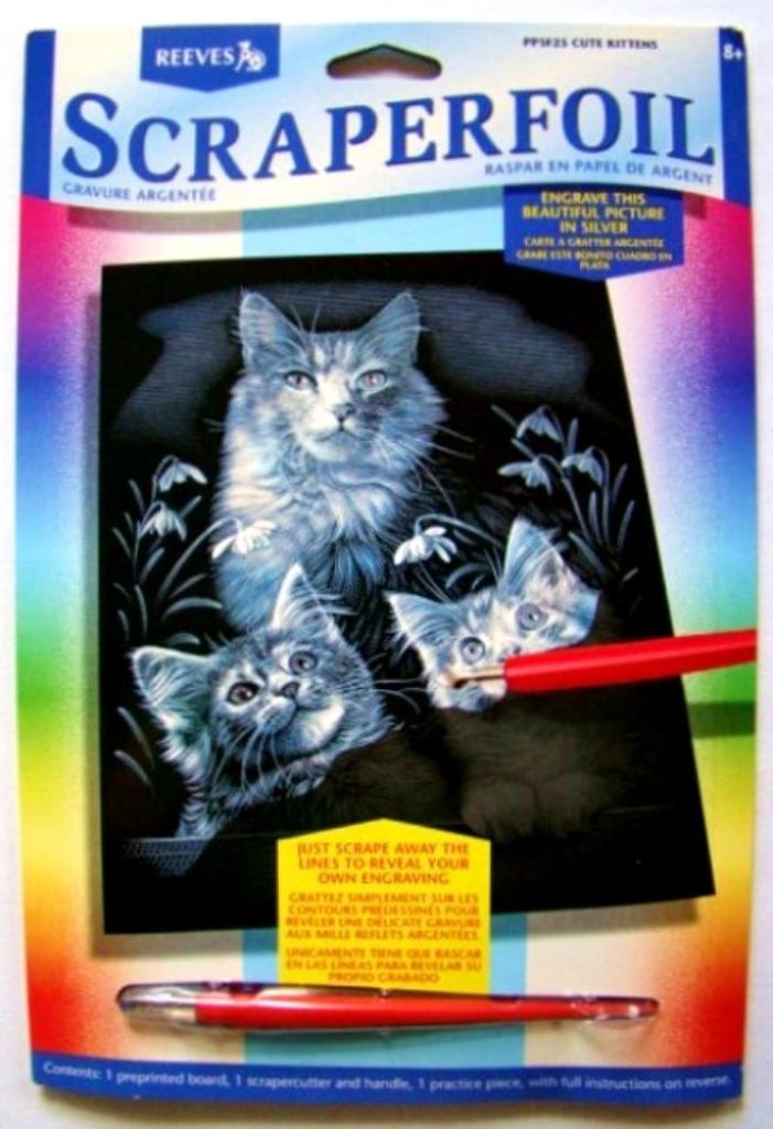 Scraperfoil, zilverkleurig, Cute kittens, +8 jr - NIEUW, Hobby & Loisirs créatifs, Enlèvement ou Envoi, Comme neuf, Autres types
