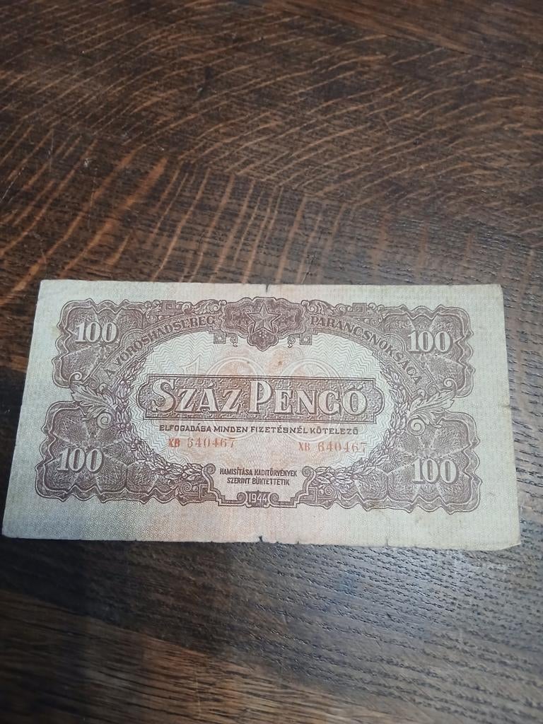 Biljet 100 pengo Hongarije 1944, Postzegels en Munten, Ophalen of Verzenden, Hongarije