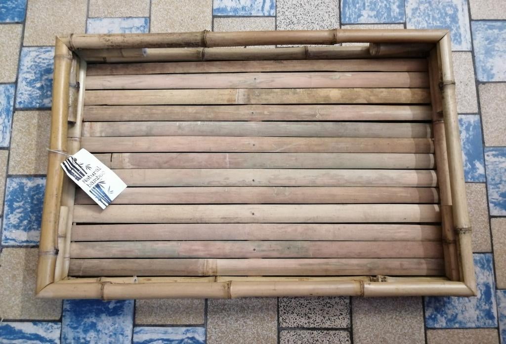 dienblad van natuurlijk bamboe, Huis en Inrichting, Woonaccessoires | Schalen en Manden, Ophalen of Verzenden, Nieuw