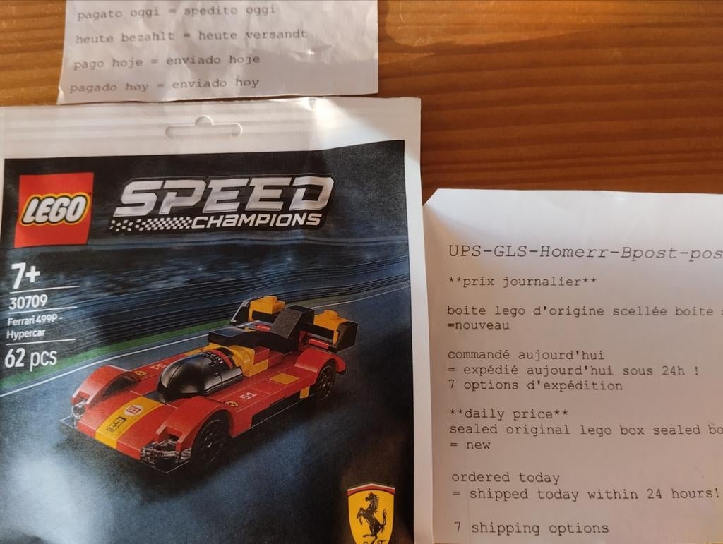 Mini speed Ferrari 499P-Hypercar.nieuw, Verzenden, Nieuw, Complete set, Lego