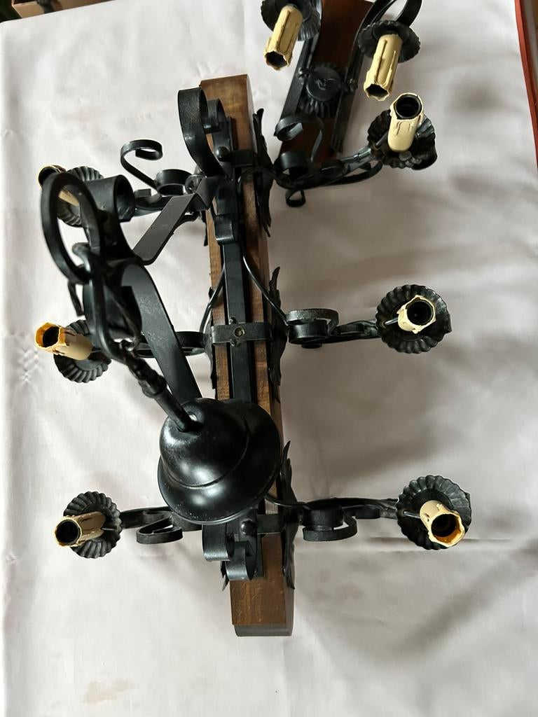 Lustre ancien style poutre + applique, Maison & Meubles, Enlèvement, Comme neuf