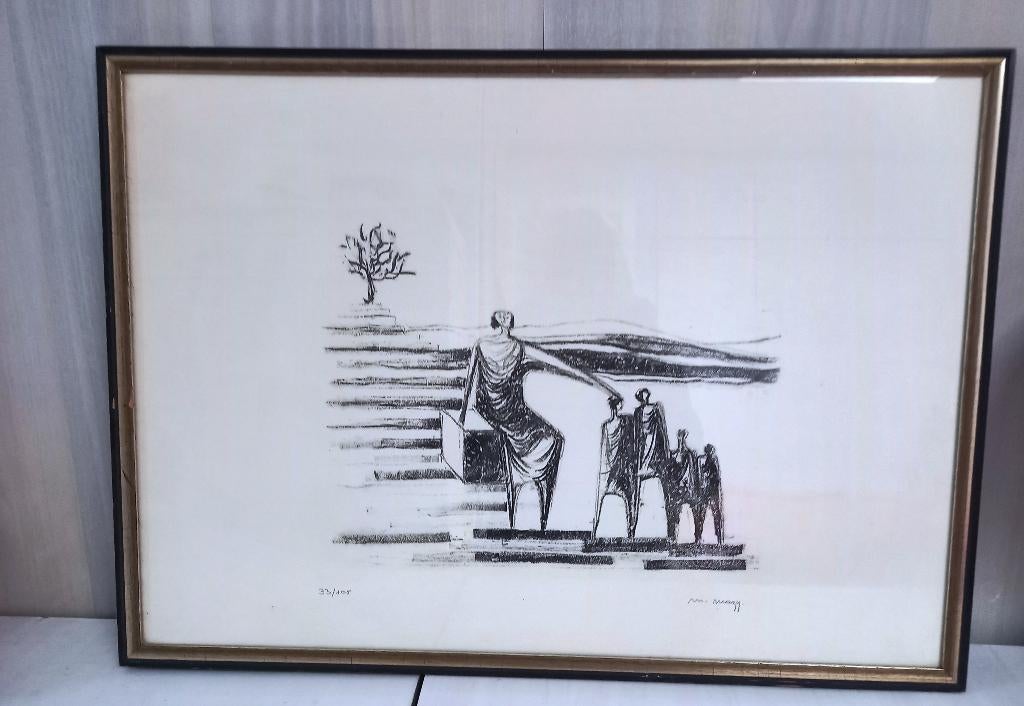 Kunstwerk Marcel Mazy  50 cm x 40 cm., Ophalen of Verzenden