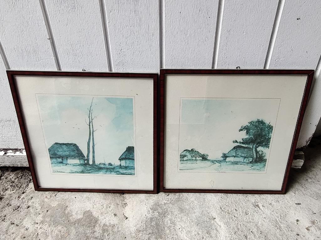 2 werken van Dirk Baksteen - Mulle zandweg & Achterbos, Antiek en Kunst, Ophalen of Verzenden