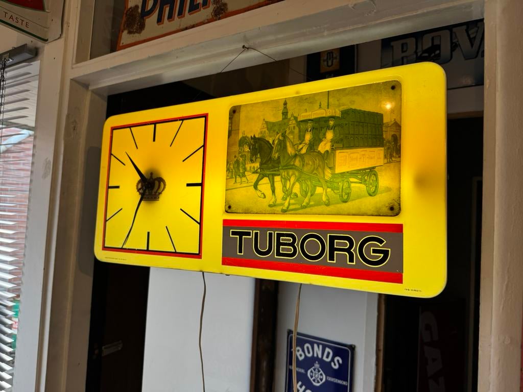 TUBORG bier reclame lichtbak 1975, Ophalen, Gebruikt, Lichtbak of (neon) lamp