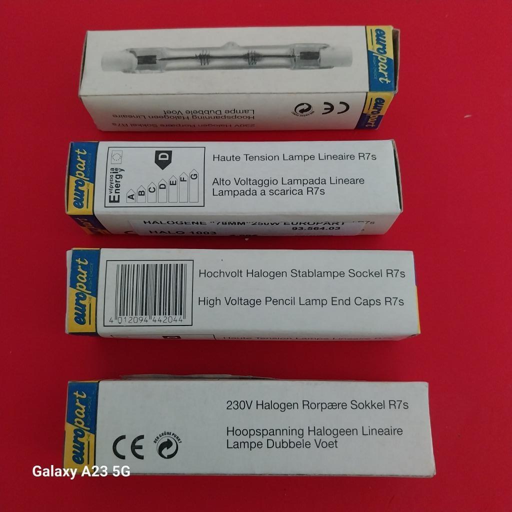4 250W R7s halogeenlampen - NIEUW en VERPAKT, Ophalen, Nieuw