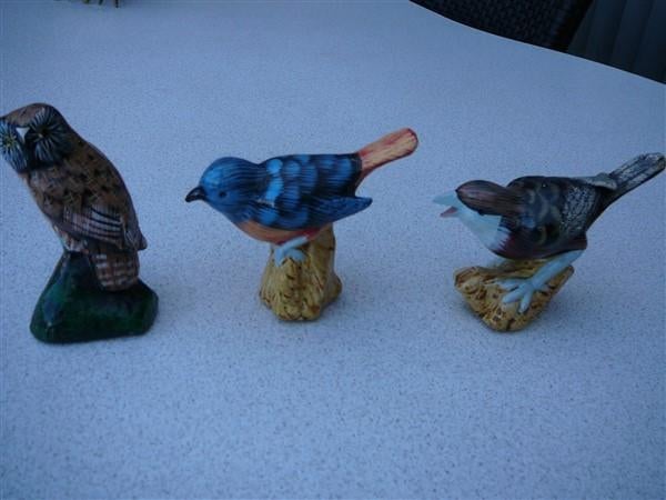 3 stenen vogels, Ophalen of Verzenden, Gebruikt, Vogel, Beeldje of Figuurtje