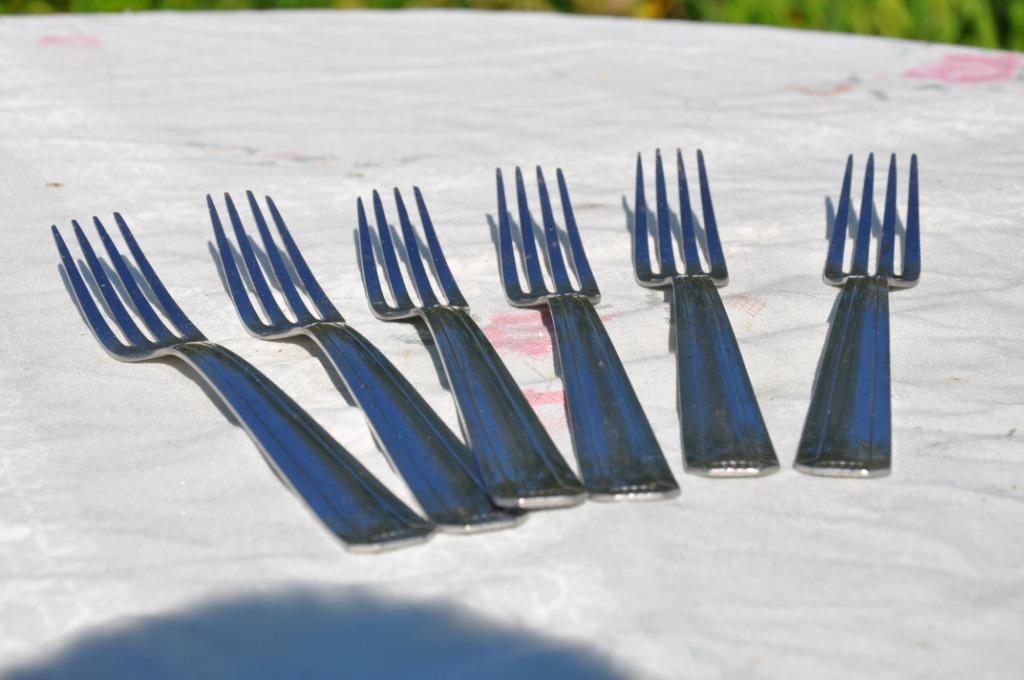 6 fourchettes de table (4), Enlèvement ou Envoi, Utilisé, Inox ou Chrome
