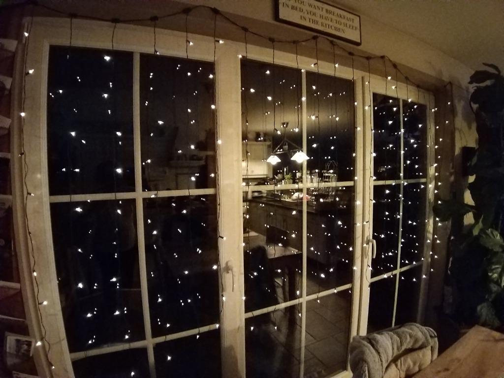 Kerst - 2 x lichtgordijn + reservelampjes, Enlèvement ou Envoi, Utilisé
