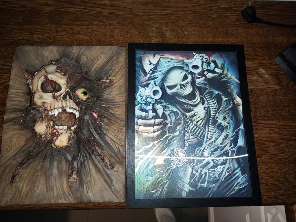 2 kaders met skull waaronder een 3d kader, Ophalen