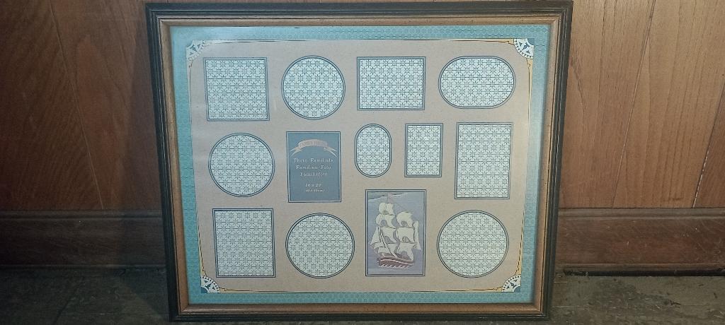 Cadre ancien pour photos multiples et variables, 55x45, n121, Moins de 50 cm, Enlèvement ou Envoi, Utilisé, Bois