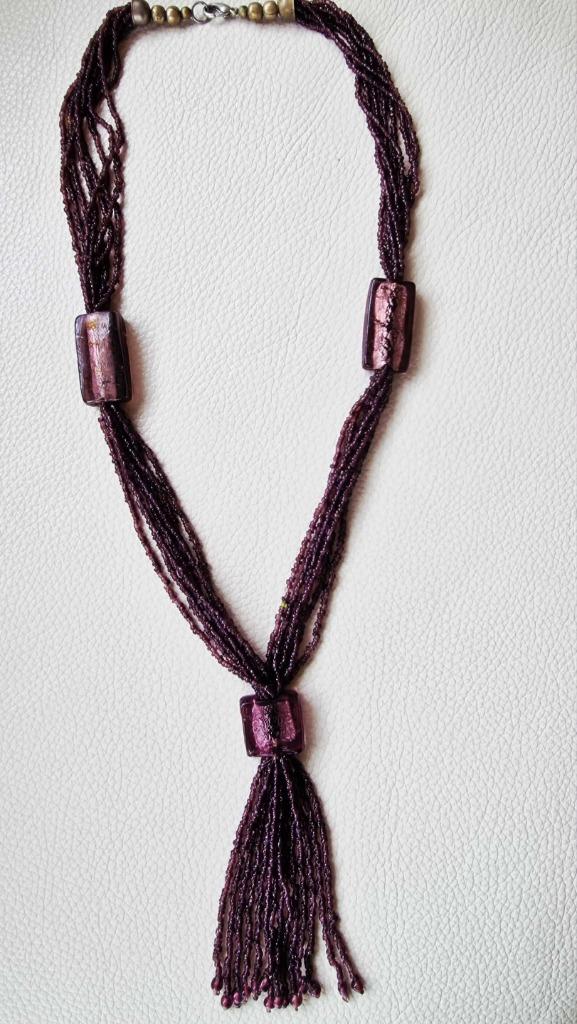 Prachtige halsketting, Bijoux, Sacs & Beauté, Colliers, Enlèvement ou Envoi, Comme neuf, Violet, Synthétique