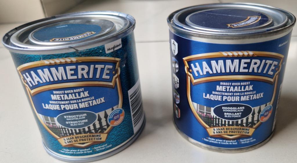 Laque métaux 250ml Hammerite (bleu nuit + bleu foncé) OUVERT, Bricolage & Construction, Peinture, Vernis & Laque, Moins de 5 litres