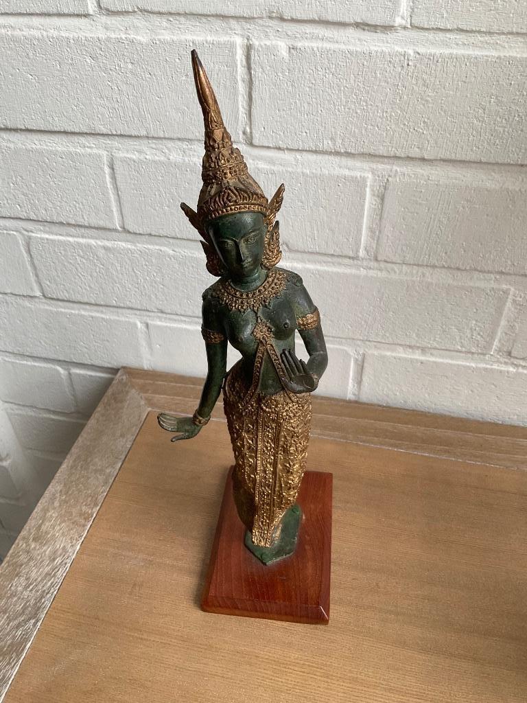 Teppanom bronzen beeld / Thaise danseres brons, Antiek en Kunst, Ophalen of Verzenden, Brons