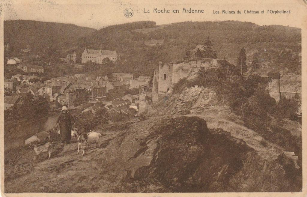 LA ROCHE EN ARDENNE LES RUINES DU CHATEAU ET L ORPHELINAT CP, Enlèvement ou Envoi, 1920 à 1940, Affranchie, Luxembourg