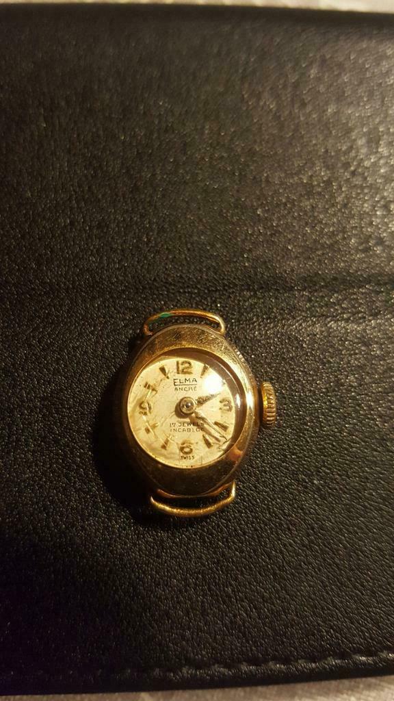 oud horloge elma.acre 17 jewels incabloc swiss, Antiek en Kunst, Ophalen of Verzenden