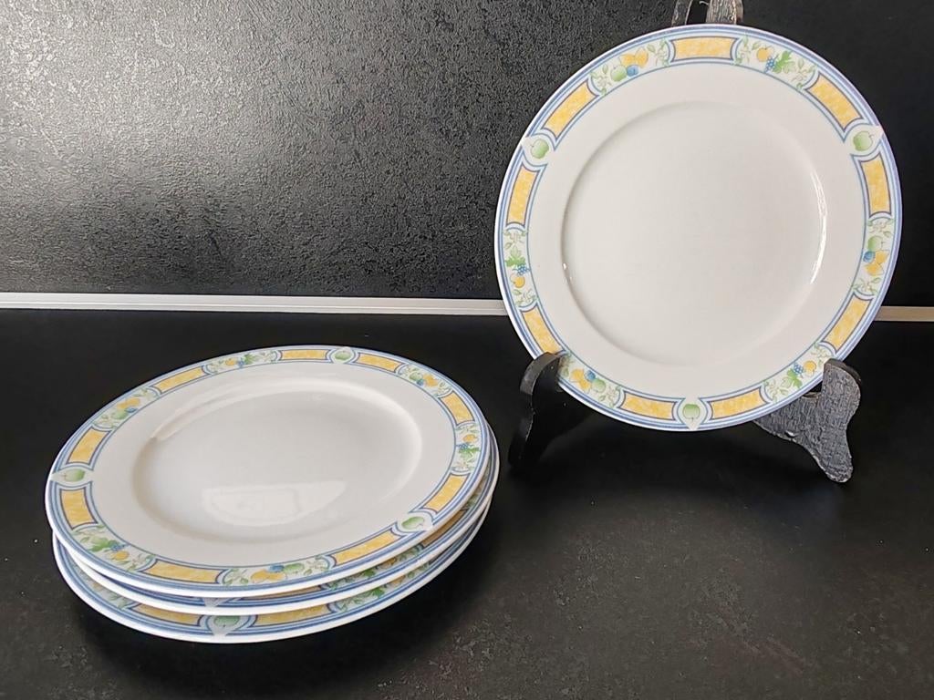 Lot 4 assiettes à dessert vintage 90's, Enlèvement ou Envoi