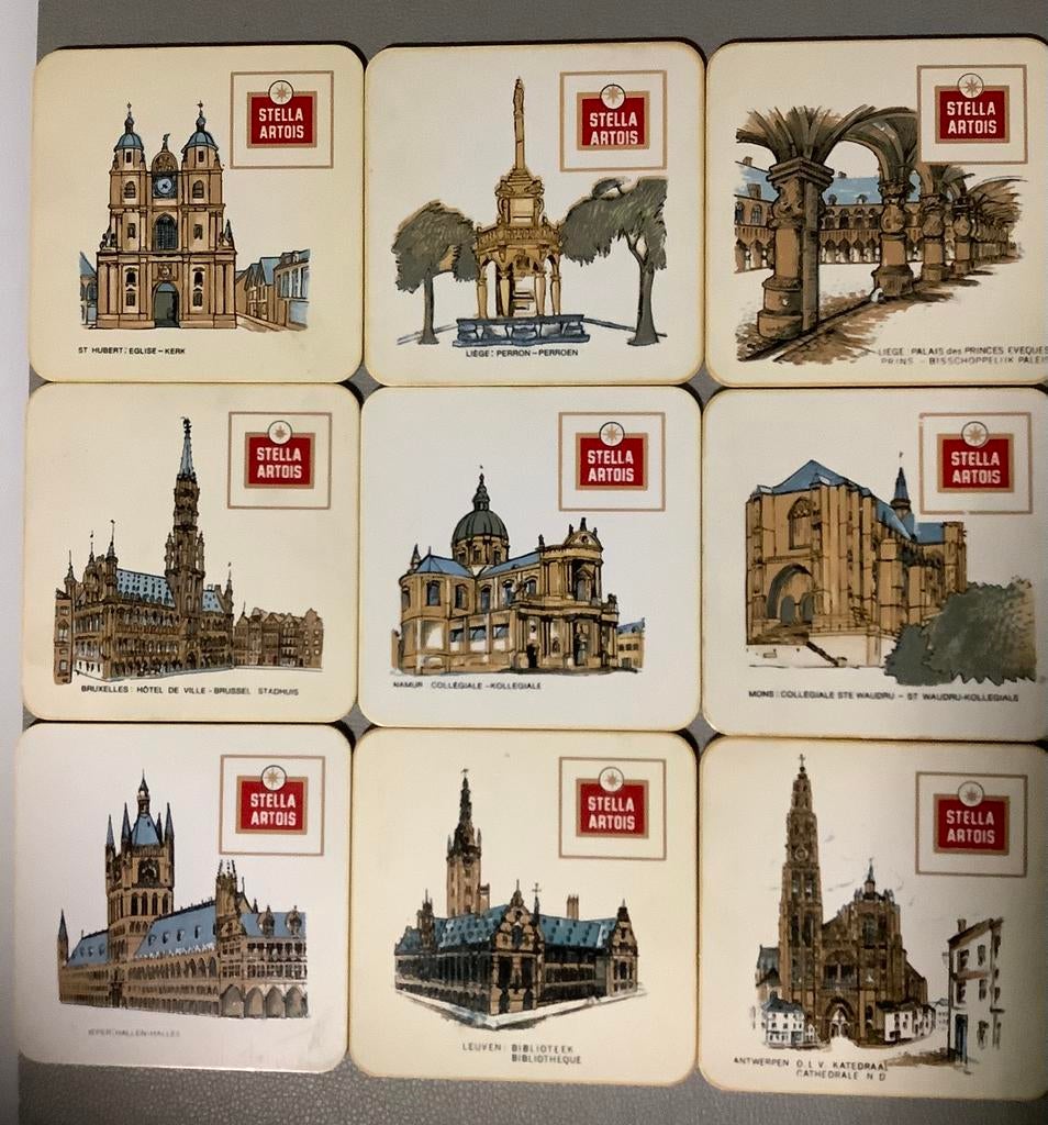 Vintage Stella Artois onderzetters in kunststof, Ophalen, Gebruikt
