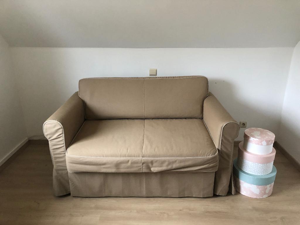 Slaapbank, Beige, Enlèvement, Utilisé, 120 cm