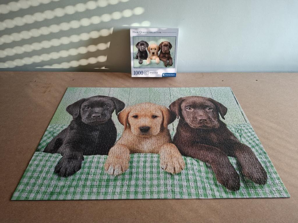 Clementoni : puzzle 3 chiots labrador (1000 pièces), Enlèvement ou Envoi, 500 à 1500 pièces, Utilisé, Puzzle