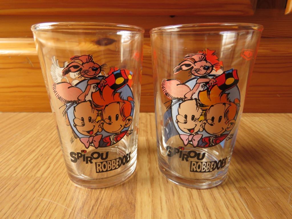 2 verres Spirou Robbedoes, Collections, Verres & Petits Verres, Enlèvement ou Envoi, Comme neuf, Verre à soda