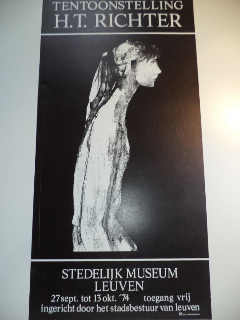 affiche litho Hans Theo Richter Allemagne, expo Louvain 1974, Antiquités & Art, Enlèvement ou Envoi