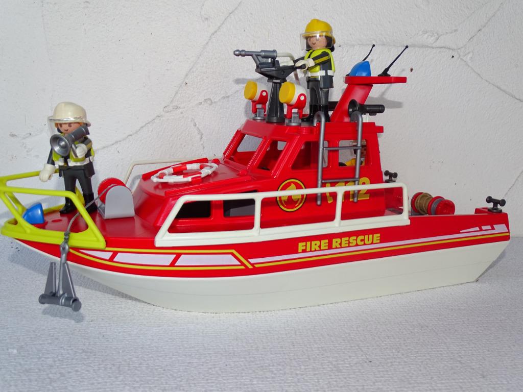 Playmobil brandweerboot 71598 (met motor), Kinderen en Baby's, Speelgoed | Playmobil, Zo goed als nieuw, Complete set, Ophalen of Verzenden